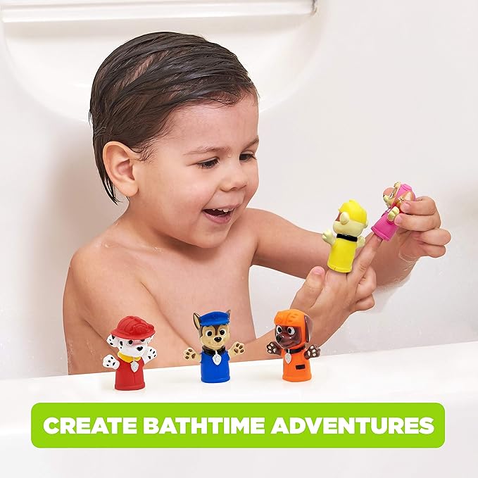 Ginsey Nickelodeon PAW Patrol Bath Finger Puppets, 5 Pc - Party Favors, Educational, Floating Pool Toys, Beach Toys, Story Time, Playtime