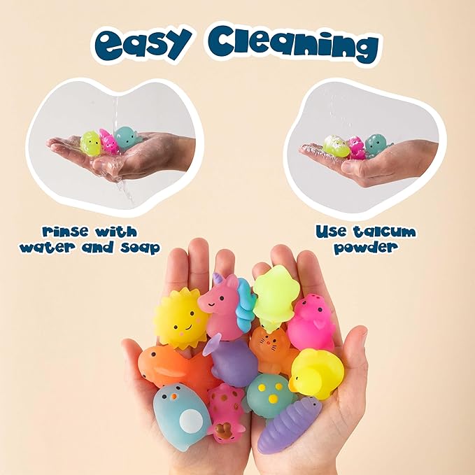 Mochi Squishy Toys Bulk for Kids Party Favors Pack 40 - BONNYCO | Goodie Bags Stuffers for Kids with Glow in the Dark | Return Gifts Birthday Party, Squishy Fidget Toys Pinata Stuffers Birthday Kawaii