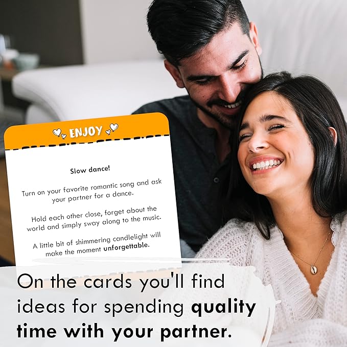 Weekly Date Night Ideas for Couples – Fun & Romantic Gift for Wedding Anniversaries, Valentine’s Day & More – For Husband, Wife, Brides & Bachelorettes – (with Heart Card)