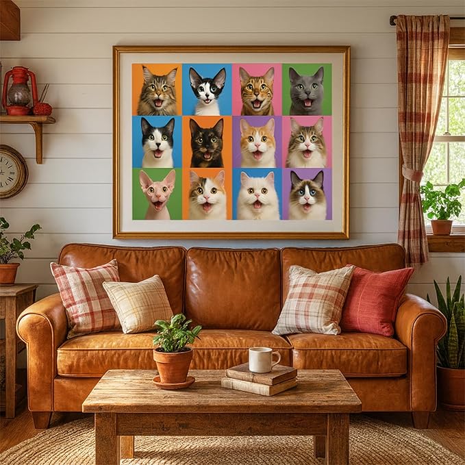 Puzzles for Adults 1000 Pieces - Cat-Themed Colorful Jigsaw Puzzles, Fun Family Game, Challenging Brain Teaser, 28 x 20 in, Great Gift Idea & Home Decor (Cat Gallery)