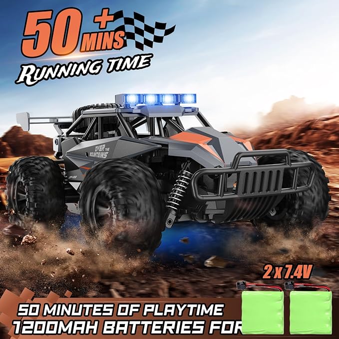 kolegend Remote Control Car for Boys, 2.4GZh RC Cars, 1:12 Monster RC Truck Off Road with LED Headlight and Rechargeable Battery Gifts for Adults Boys 8-12