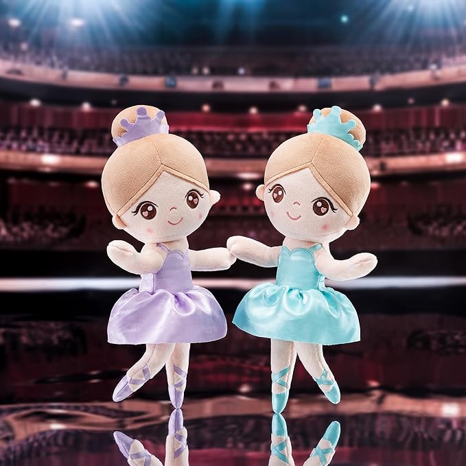 Gloveleya Baby Girl Gifts Dolls Soft Plush Toy Ballet Girl Doll Mint Green 14 Inches with Gift Box…