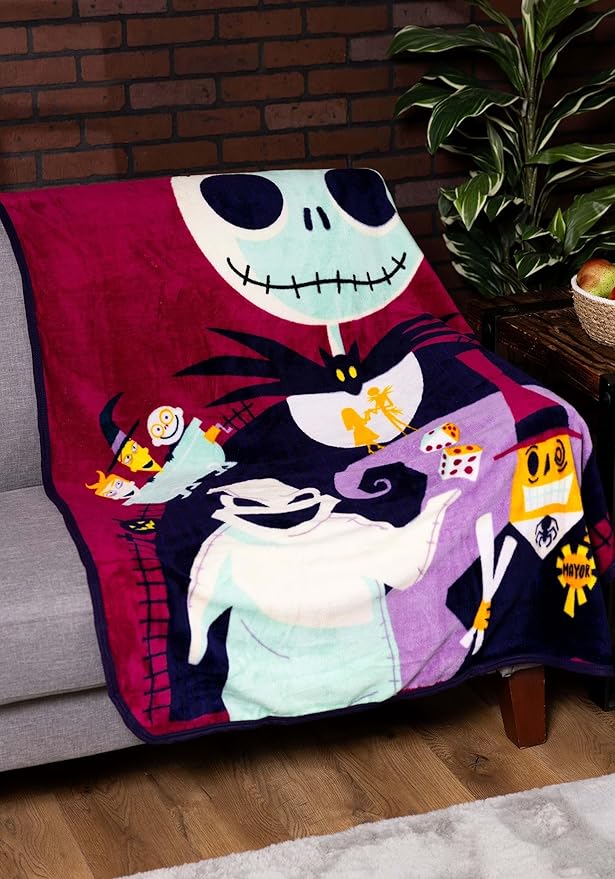 Northwest Nightmare Before Christmas Silk Touch Throw Blanket, 46" x 60", Psychedelic