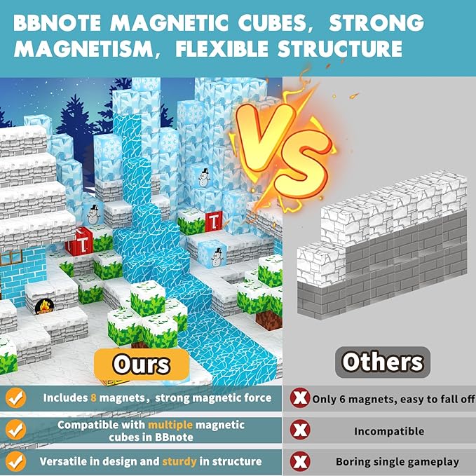 Magnetic Building Blocks for Kids, Toys for Boys & Girls Ages 3-5 6-8 8-12. STEM Learning, Montessori, Fidget, Sensory Cubes, Magnet Tiles Block Gifts for Toddler 3+ Year Old