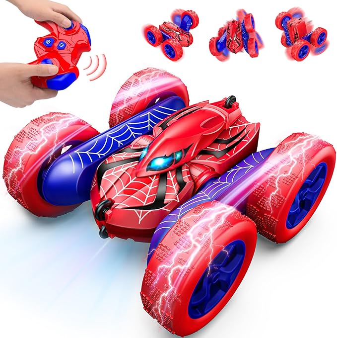 RC Cars Toys for 3 4 5 6 7 8 9 10 Year Old Boys,Double Sided 360° Flip 4WD Remote Control Car 2.4GHz Electric Rechargeable Toys for Ages 4-6 5-7 for Birthday Christmas Basket Stuffers