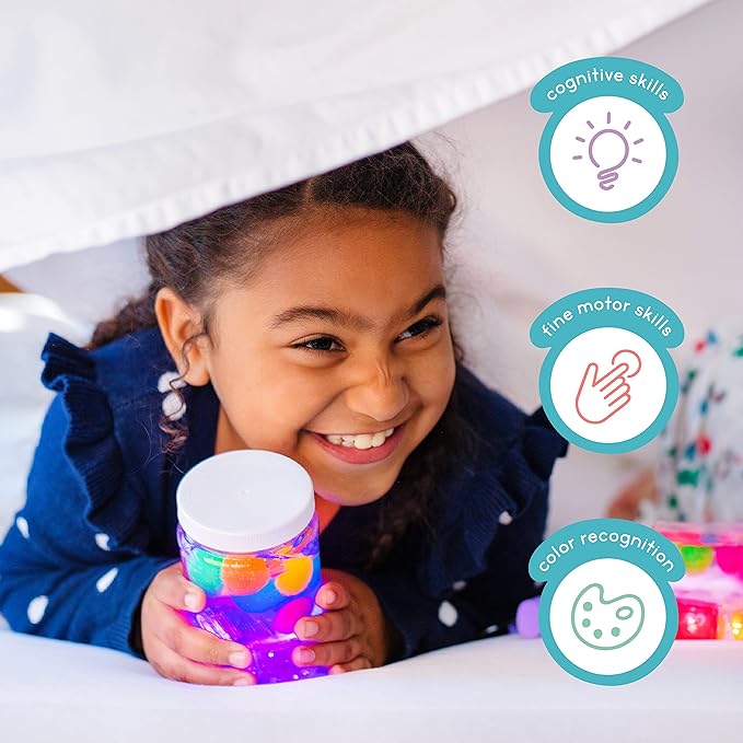 Glo Pals x Sesame Street Water-Activated Light-Up Cubes for Sensory Play (Julia - Cubes with Character) - Valentine Day Gift