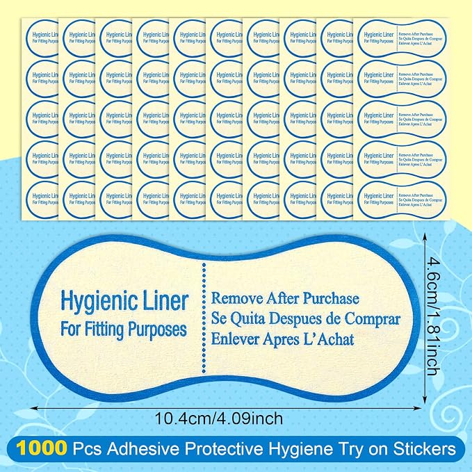 Dunzoom 1000 Pcs Adhesive Protective Hygiene Try on Sticker Hygiene Strip Bulk for Swimwear Underwear Panty Liners Bikini
