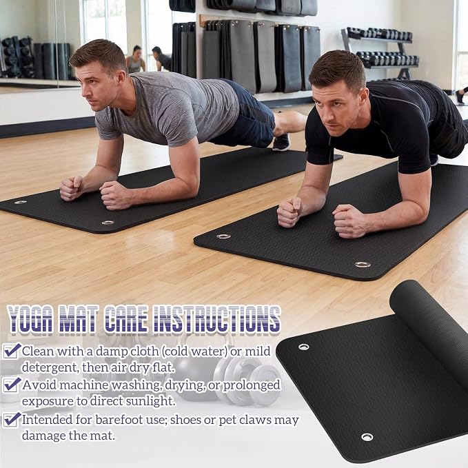 Briwooody Hanging Yoga Mat, Exercise Mat Non Slip Thick for Women and Men, Tear-resistant Fitness Pad with Reinforced Holes for Home Gym, Yoga, Pilates,stretching