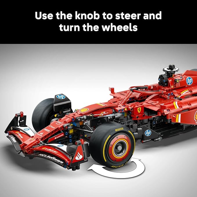 LEGO Technic Ferrari SF-24 F1 Model Car Kit - Building Set for Adults, Ages 18+ with Realistic Features - Gift for Birthdays - Ferrari F1 DIY Craft for Display - 42207