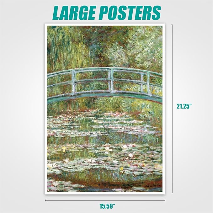 Antelope - 1000 Piece Puzzle for Adults, Bridge Over a Pond of Water Lilies, by Claude Monet, 1899 - Officially Licensed, Jigsaw Puzzles 1000 Pieces, High Resolution, Matte Finish, No Dust