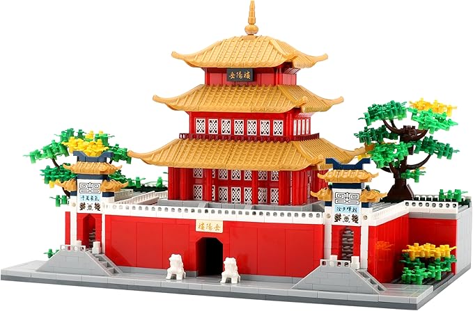 Micro Building Blocks for Adults and Teens Age of 14+ 2236 PCS Chinese House Asian Architecture Creative DIY Construction Toy for Stress Relief & Home Decor - Yueyang Tower