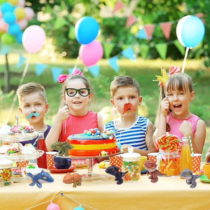 Zwish 6PCS Biting Finger Dinosaurs Toy Collectibles for Display, Play and Dinosaur Biting Fingers Puppet Model Figure Novelty Toys Birthday Gift Toys for 3+ Year Old Boys Girls Easter Eggs Filling