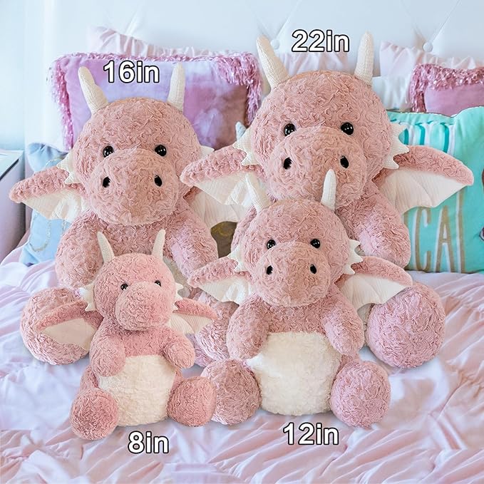 Little Flying Dragon - Cute Stuffed Animal Plush Toy - Adorable Soft Dragons Toy Plushies and Gifts - Perfect Present for Kids (Pink,11.81in/30cm)