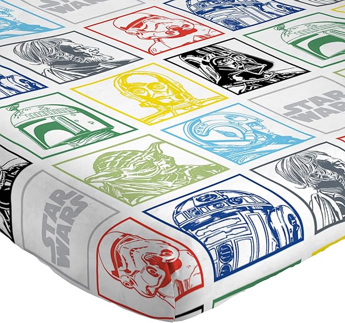 Jay Franco Kids Sheet Set with Fitted, Flat Sheets & Pillow Cover - Ultra-Soft Bedding with Pillowcase for Room Decor, Multi - Star Wars, 3 Piece Twin