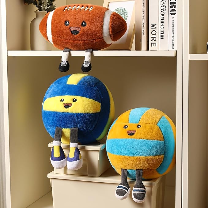 Funny Volleyball Pillow with Legs – Cute Stuffed Animal Toy for Boys Girls, Volleyball Throw Pillow Gift for Room Decor, Couch or Bed (Dark Blue Volleyball 11 Inch)