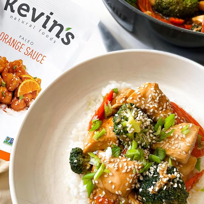 Kevin's Natural Foods Orange Simmer Sauce, 3 Pack | Keto and Paleo Stir-Fry Sauce, Gluten Free, No Preservatives, Non-GMO