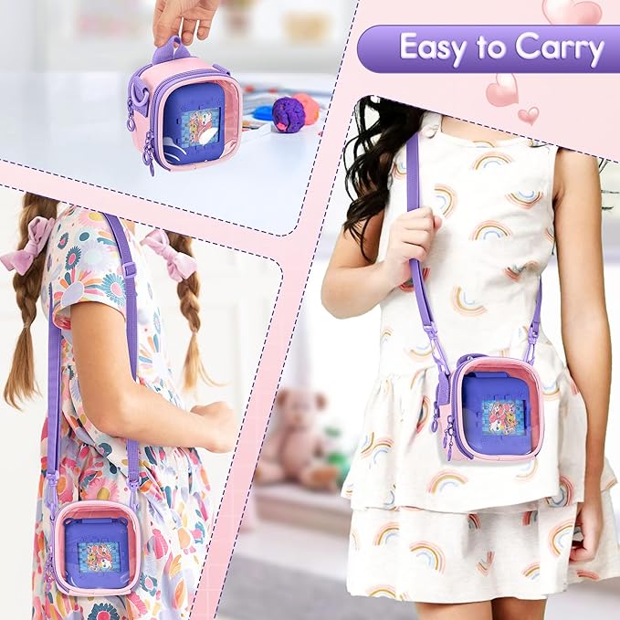 Carrying Case Compatible with Bitzee Interactive Toy Digital Pet, Portable Bag with Shoulder Strap for Virtual Electronic Pet Accessories,Pink (Bag only) Patented Design