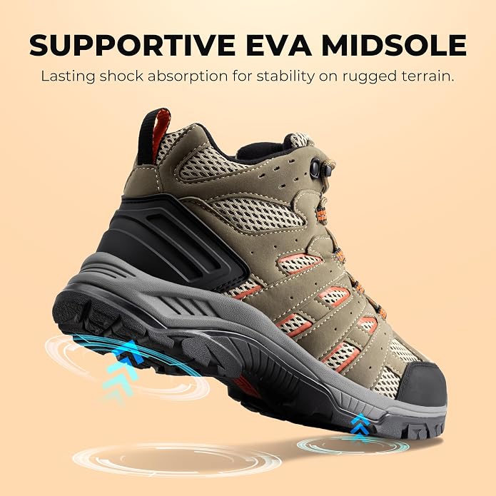 NORTIV 8 Women's Waterproof Hiking Boots Outdoor Ankle Trekking Mid Backpacking Mountaineering lightweight boots