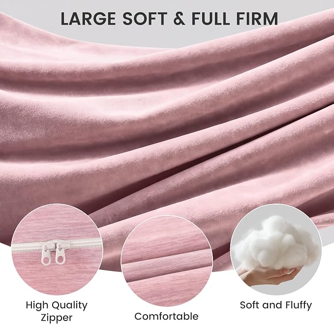 Jcickt Pregnancy Pillow for Sleeping,59 inch Maternity Pillow with Removable Washable Cover,J-Shaped Cooling Full Body Pregnant Pillow -Support for Backs,Legs, Belly, HIPS, Improve Sleep-Pink