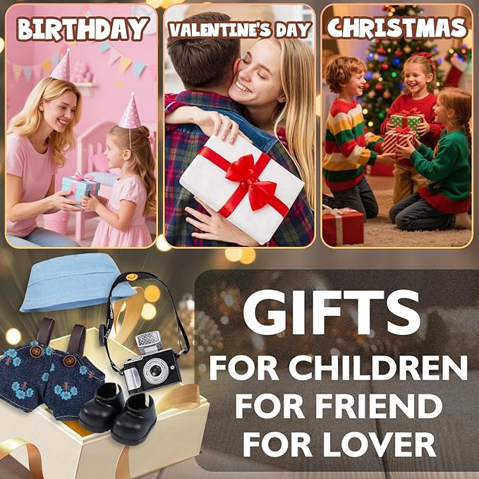 17 cm Cute Doll Clothes Outfit Blind Mystery Box Accessories Case Plush Stuff Cart Seat Chair Glasses Hat Shoes Bed Blanket Car Dress Overalls Hoodie Pajamas
