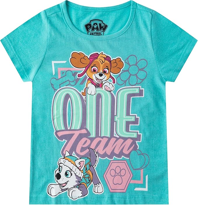 Paw Patrol Girls 4 Pack Short Sleeve T-Shirt for Toddler and Big Kids