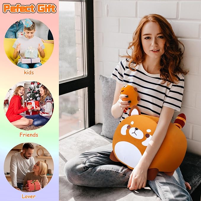 5 PCS Red Panda Plush Toys-Red Panda Plush Stuffed Animal Family, Cute Red Panda Mommy with 4 Baby Red Panda Plushies for Kids, Kawaii Red Panda Anime Plush Toy Birthday Gifts for Kids Boys Girls