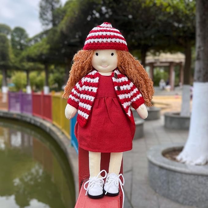 BlissfulPixie Quinn 12" Waldorf Doll - Handmade Rag Doll, Personalized Collectors Plush Doll for Kids Birthday Present