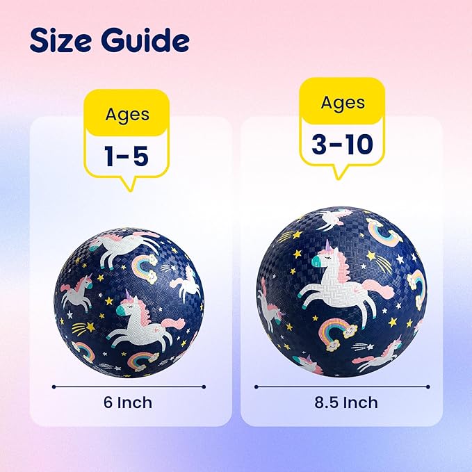 U&C Planet 2 Pack Playground Balls for Toddler Kids, 6 inch 8.5 inch Cartoon Rubber Balls with Pump, Dodgeball Kickball for Outdoor & Indoor Game, Great Gift for Boys Girls Aged 1 and Above