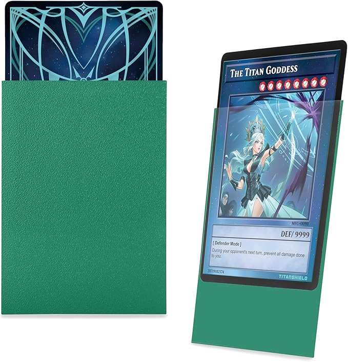 TitanShield (150 Sleeve/Green Small Japanese Sized Trading Card Sleeves Deck Protector for Yu-Gi-Oh, Cardfight!! Vanguard & More