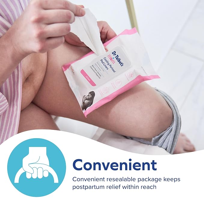 Dr. Talbot's Mom Witch Hazel Perineal Pad Liners - Quick Cooling Relief for Postpartum Care - 24 Count