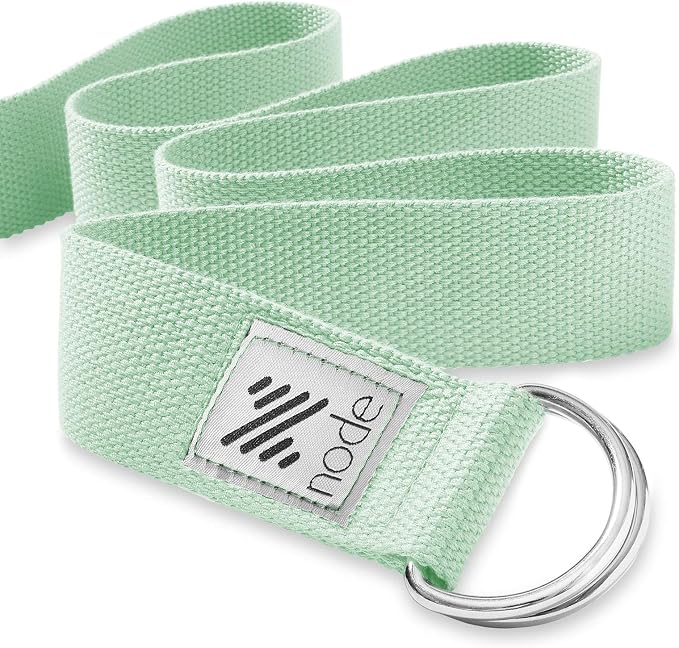 7-1/2' Yoga Strap for Stretching, Woven Cotton Blend Yoga Strap with Adjustable D-Ring Buckle for Exercise, Therapy and Fitness
