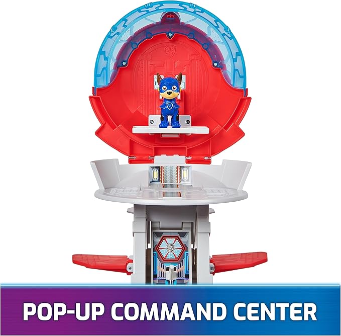 Paw Patrol: The Mighty Movie, Aircraft Carrier HQ, with Chase Action Figure and Mighty Pups Cruiser, Kids Toys for Boys & Girls 3+
