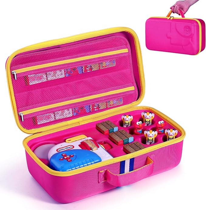 Hard Shell Case for Little Tikes Story Dream Machine Books Starter Set, Many Story Collection, Storytime/Little Golden Book Toys Storage Travel Bag (Rose Pink, Large)