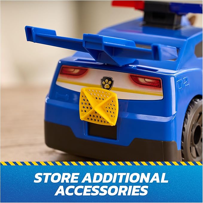 Paw Patrol: Search & Rescue, Chase Launch 'N' Rescue Cruiser with Figure & 2 Projectiles, Lights, Sounds, & Hidden Launcher, Kids Toys for Boys & Girls Ages 3 and up