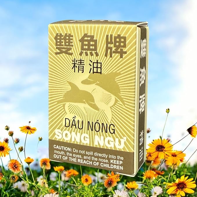 Combo - Yellow Muscular Balm and Song Ngu Essential Oil - Dau Cu La Vang Xoa Bop Co Bap Con O va Dau Nong Song Ngu