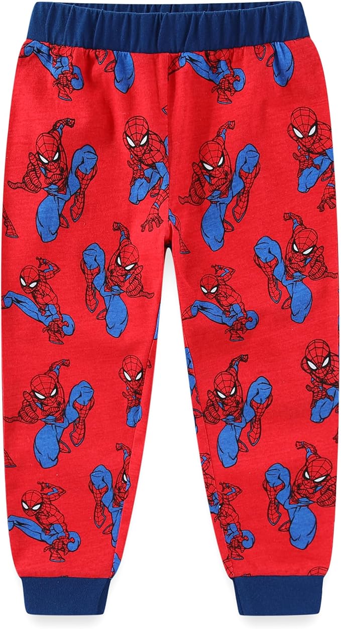 Marvel Spider-Man Boys Short Sleeve T-Shirt and Jogger Pants Set for Toddlers and Big Kids – Blue/Red/Grey