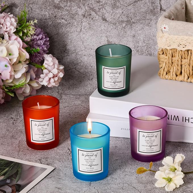 MTLEE 16 Pack Scented Candles Gifts Set Aromatherapy Soy Wax Candles Bulk Scented for Women Men Birthday Bath Yoga Family Gatherings Festive(Inspirational,Multicolor)