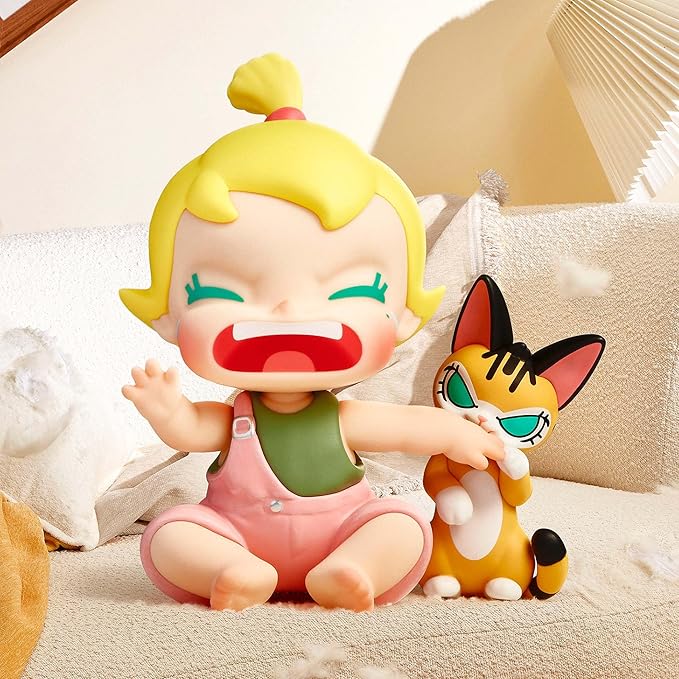 POP MART Baby Molly & Baby Tabby Series Figures Blind Box Figures, Random Design Action Figures Collectible Toys Home Decorations, Holiday Birthday Gifts for Girls and Boys, Single Box