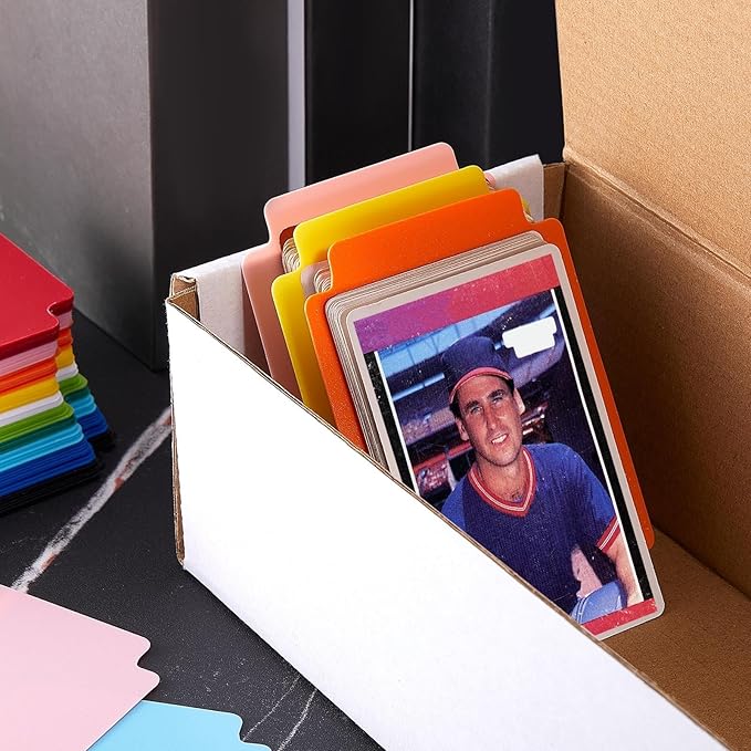 150 Pcs Trading Card Dividers Plastic Card Dividers, Frosted Separator with Tabs Standard Vertical Compatible with Games Sports TCG, 2.7 x 3.8 Inches (Multicolor)