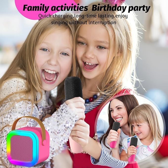 Kids Karaoke Microphone Machine Toy, 4-12 Years Old Girls Christmas Birthday Gift for Girls, Karaoke Toys Gifts for Girls Ages 4, 5, 6, 7, 8, 9, 10, 12 +Year Old Birthday Party. (Red-01)