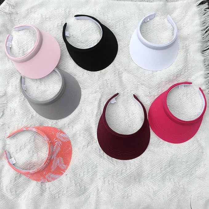 3 Pack Sports Sun Visor Hat Women Men Adjustable Clip On Visors Outdoor Golf Beach Cap