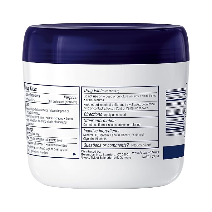 Aquaphor Healing Ointment Advanced Therapy Skin Protectant Skin Care Set, Body Moisturizer for Dry Skin, Minor Cuts and Burns, Dry Cuticles, Cracked Heels, Hands and Lips, 14 Oz Jar + 1.75 Oz Tube