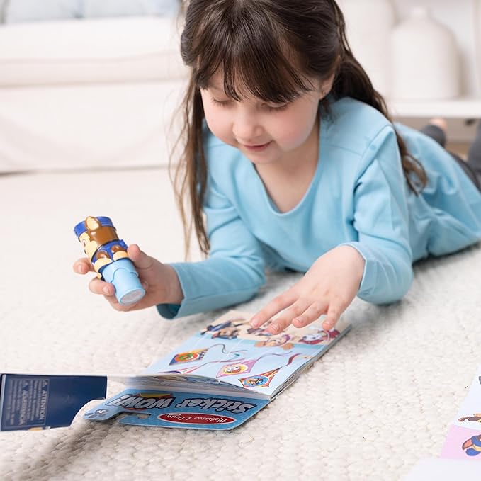 Melissa & Doug Sticker Wow!™ PAW Patrol Chase Bundle: 24-Page Activity Pad, Sticker Stamper, 500 Stickers, Mini Pad, Arts and Crafts Fidget Toy Collectible Character