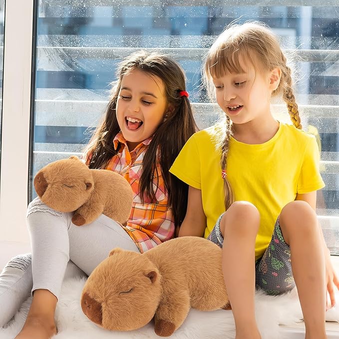 Weighted Capybara Plush Stuffed Animals-0.8lb 10”Kawaii Weighted Capybara Plush Toys,Cute Plushies Capybaras Plushies Animal Hugging Plushie Pillow,Soft Birthday Gifts for Adults Kids