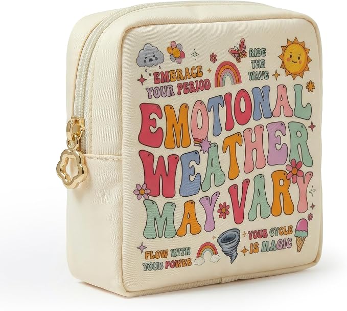 Period Bag – Compact Discreet Tampons & Pad Pouch with Waterproof Lining, Cute & Stylish Period Pouches