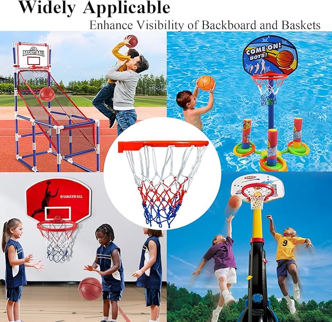 Small Net Replacement for 12 Loops Mini Basketball Hoop, 8"-10.25" Rims, All Weather Anti Whip
