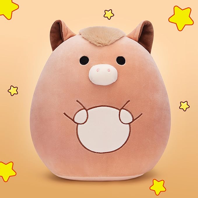Original 12-inch Horse Plush Pillow Stuffed Animal Toy,Big Size Soft Cute Fat Cuddle Huggable Plushie,Gift for Kids
