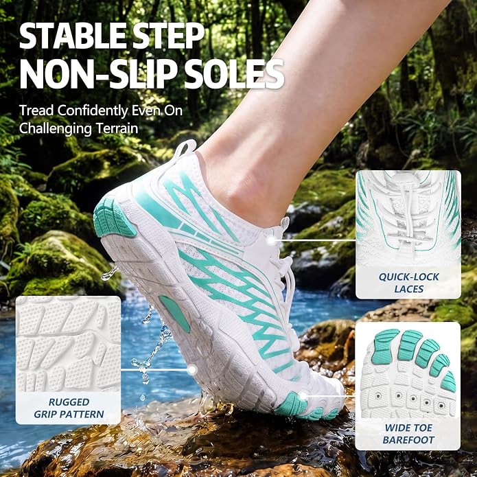 ELETON Barefoot Shoes Women Men Footwear, Wide Toe Box Hiking Zero Drop Non-Slip Quick-Dry River Boat Pool Beach Water Shoes, Lightweight Swimming Running Walking Sneakers Unisex