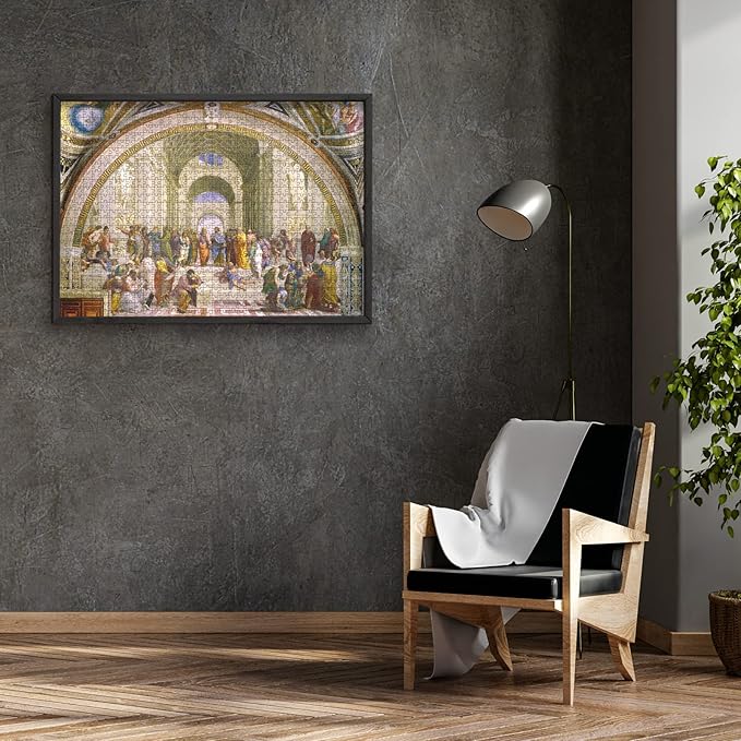 Antelope - School of Athens Puzzle Fresco Raphael Officially Licensed - 1000 Pieces High Resolution, Matte Finish, Smooth Edging, No Dust Classic Artistic Puzzle
