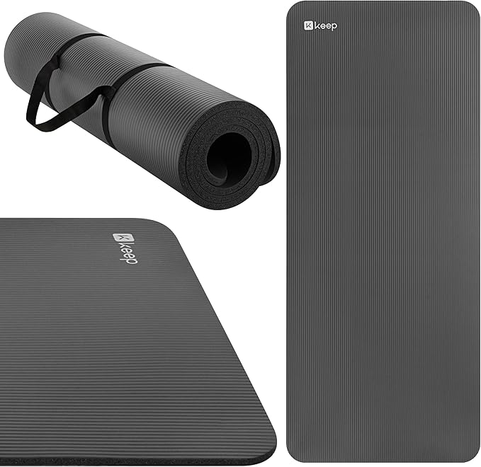 KEEP Extra Thick NBR Yoga Mat for Women & Men, 15mm Thick, 72”x32” Large Exercise Mat with Non-Slip Workout Mat for Yoga, Pilates, Stretching, Meditation – Wide & Cushioned Fitness Mat